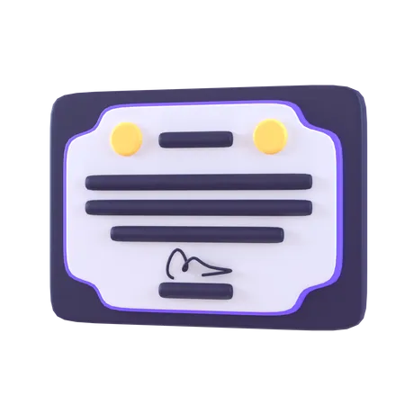 Certificate  3D Icon