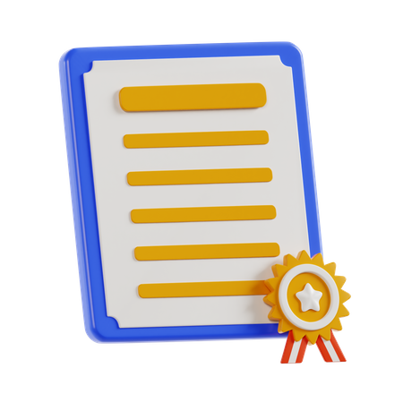 Certificate  3D Icon