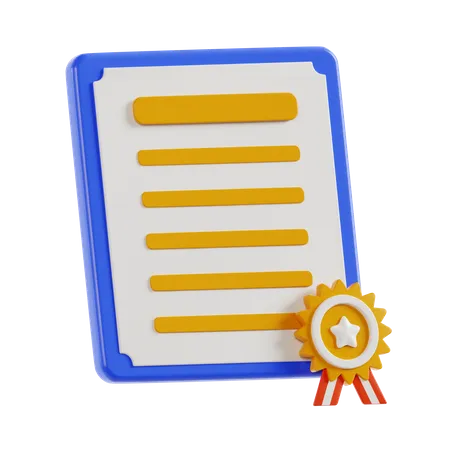 Certificate  3D Icon