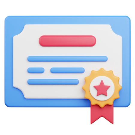 Certificate  3D Icon