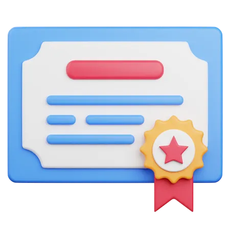 Certificate  3D Icon