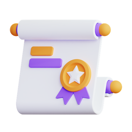 Certificate  3D Icon