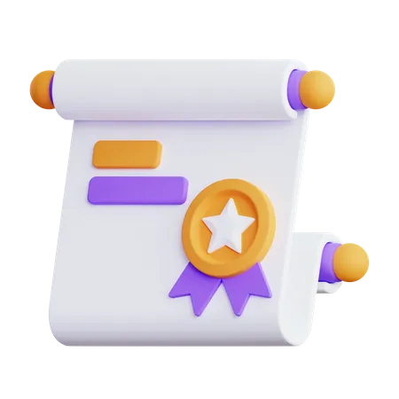 Certificate  3D Icon