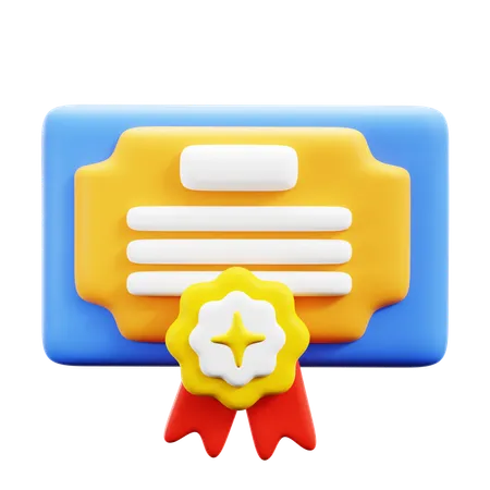 Certificate  3D Icon