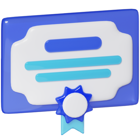 Certificate  3D Icon