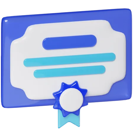 Certificate  3D Icon