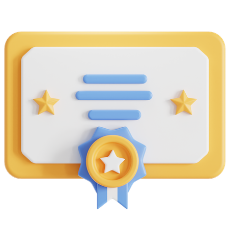 Certificate  3D Icon