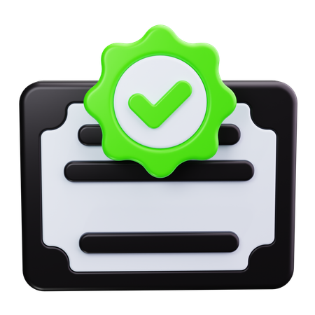 Certificate  3D Icon