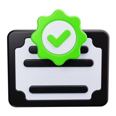 Certificate  3D Icon