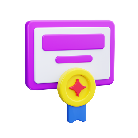 Certificate  3D Icon