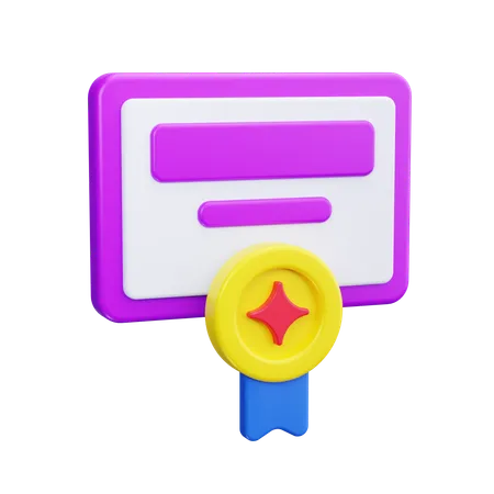 Certificate  3D Icon