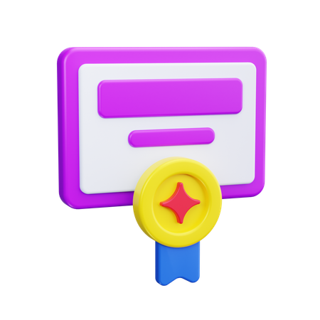 Certificate  3D Icon