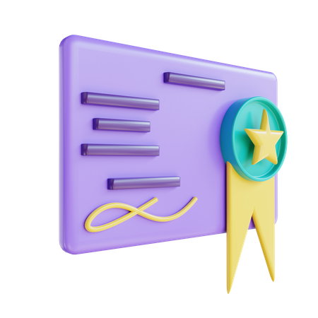 Certificate  3D Icon