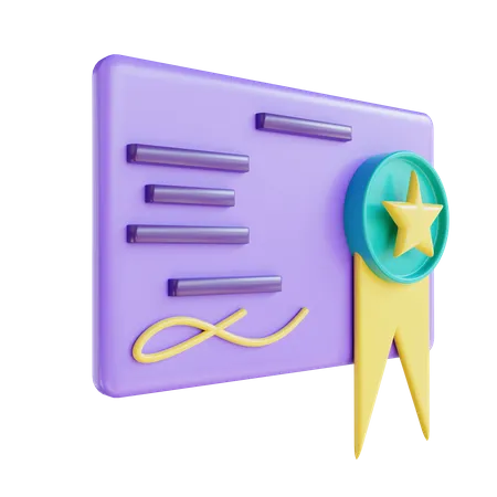 Certificate  3D Icon