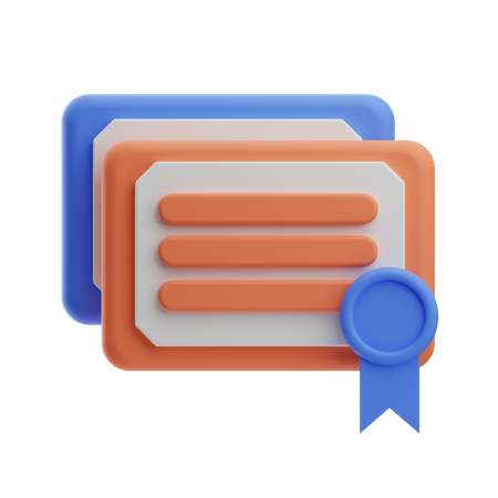 Certificate  3D Icon