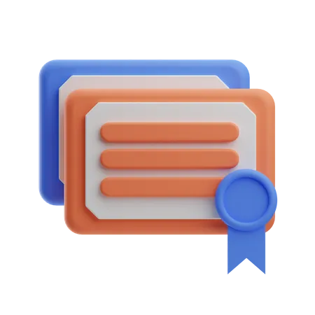 Certificate  3D Icon