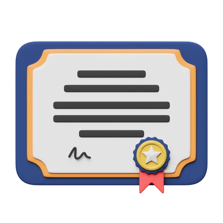 Certificate  3D Icon