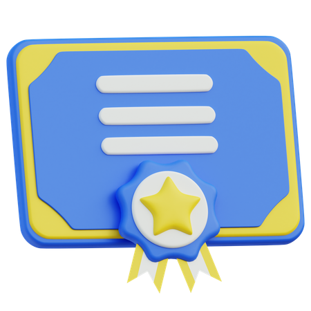 Certificate  3D Icon