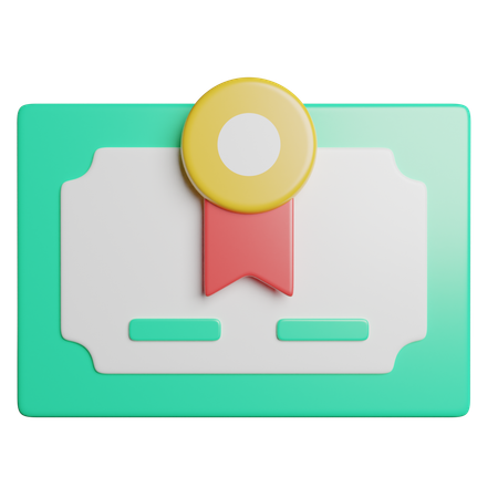 Certificate  3D Icon