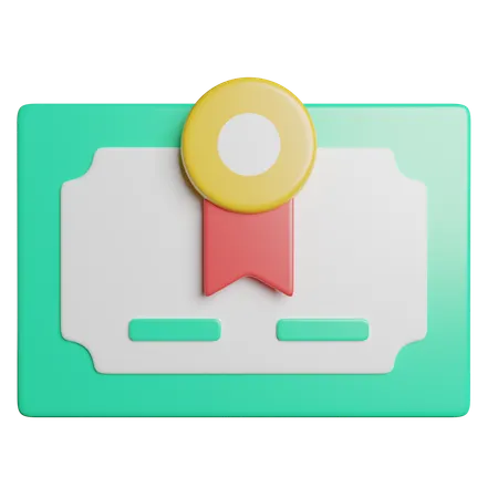 Certificate  3D Icon
