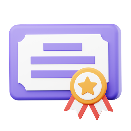 Certificate  3D Icon