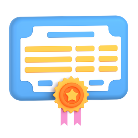 Certificate  3D Icon