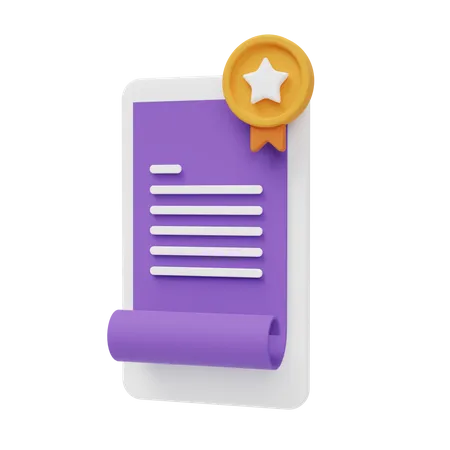 Certificate  3D Icon