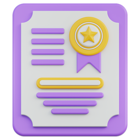 Certificate  3D Icon