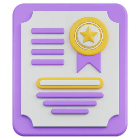 Certificate  3D Icon