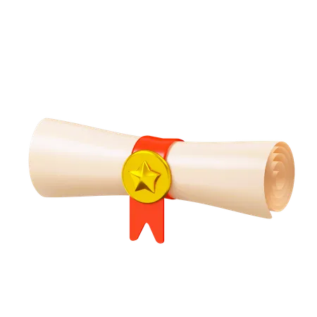 Certificate  3D Icon