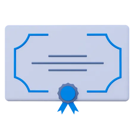 Certificate  3D Icon