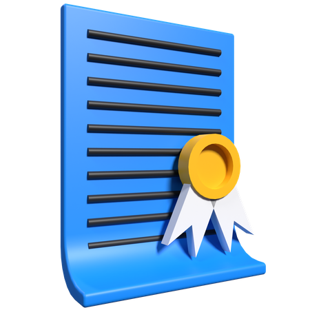 Certificate  3D Icon