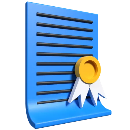 Certificate  3D Icon