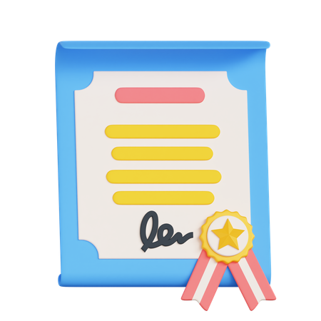 Certificate  3D Icon