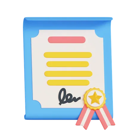 Certificate  3D Icon