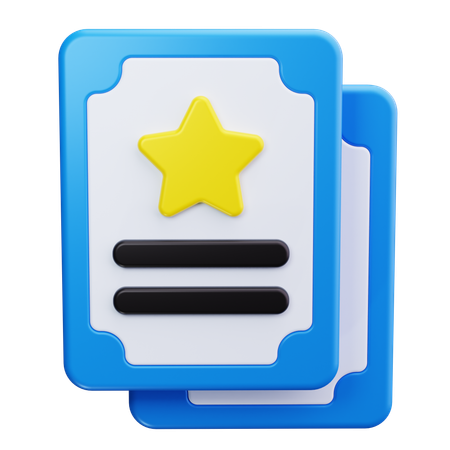 Certificate  3D Icon