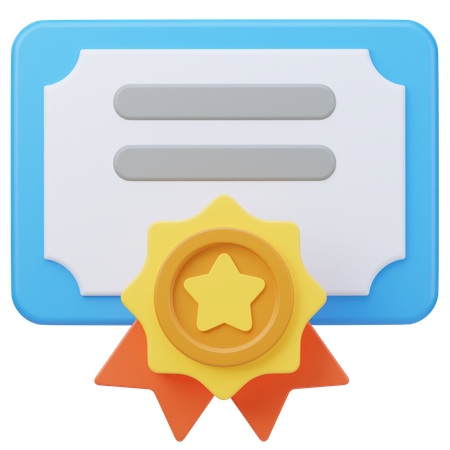 Certificate  3D Icon