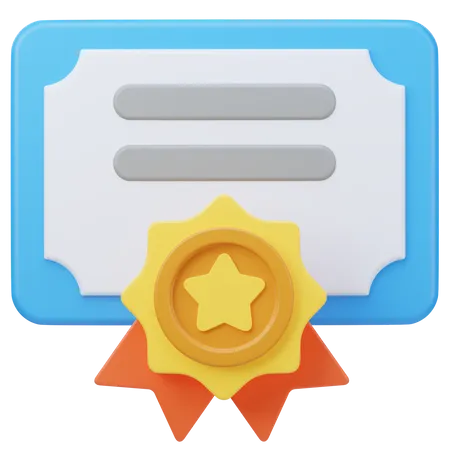 Certificate  3D Icon