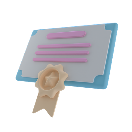 Certificate  3D Icon