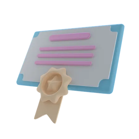 Certificate  3D Icon