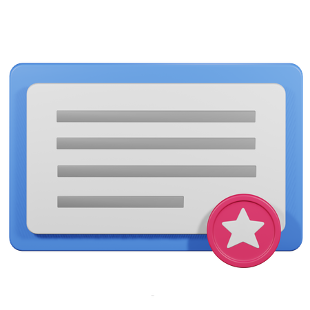 Certificate  3D Icon