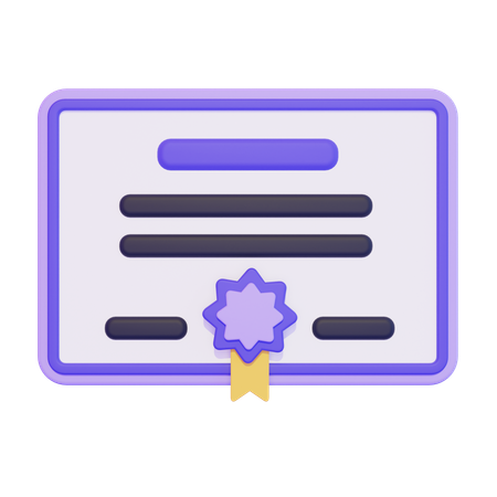 Certificate  3D Icon