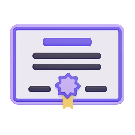 Certificate  3D Icon