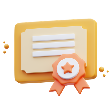 Certificate  3D Icon