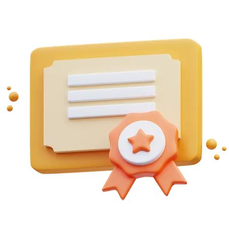 Certificate  3D Icon