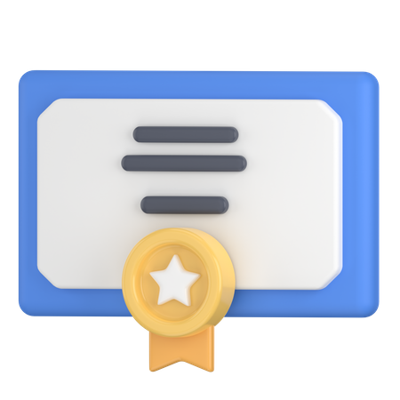 Certificate  3D Icon