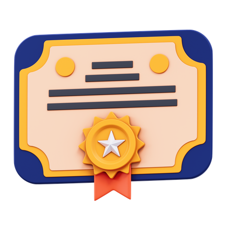 Certificate  3D Icon