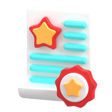 Certificate  3D Icon