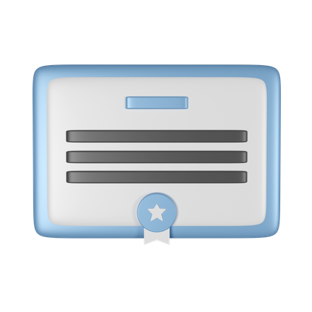 Certificate  3D Icon