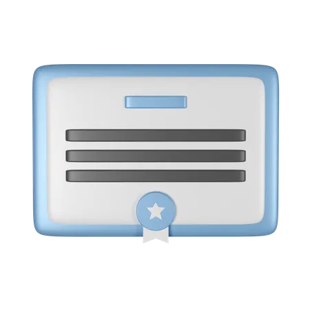 Certificate  3D Icon